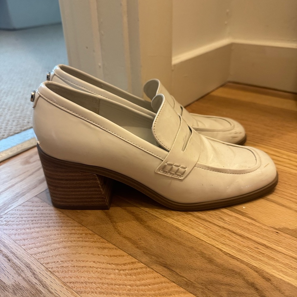 Marc Fisher Heeled white loafers
